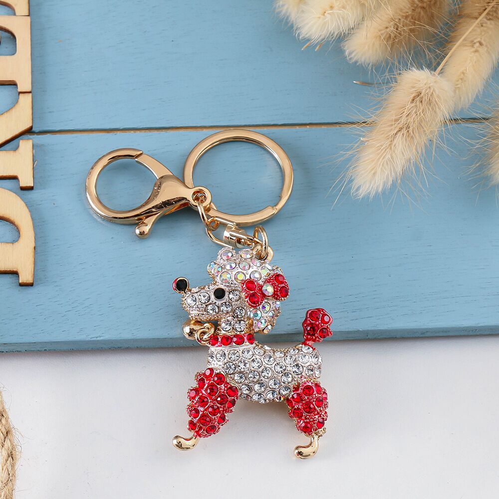 rhinestone dog keychains