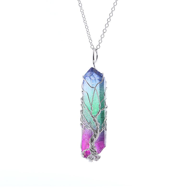 natural crystal lifetree pendant necklace  N101