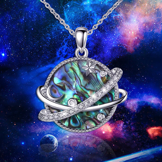 Magic Planet shell pendant necklace N118