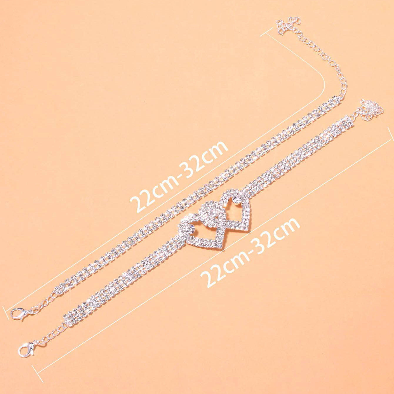 Love rhinestone anklet GA037