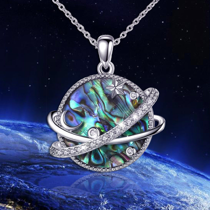 Magic Planet shell pendant necklace N118