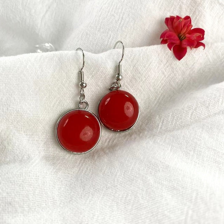 red agate earrings E138