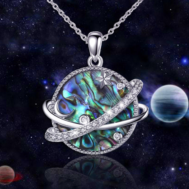 Magic Planet shell pendant necklace N118