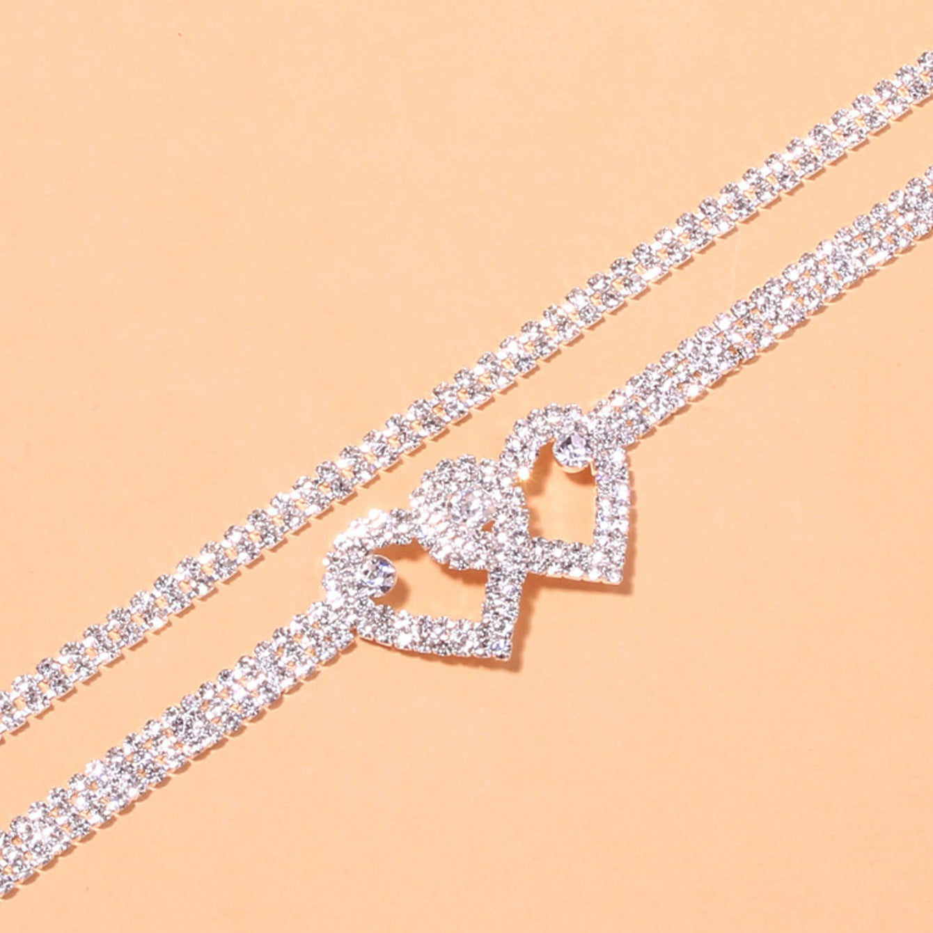 Love rhinestone anklet GA037