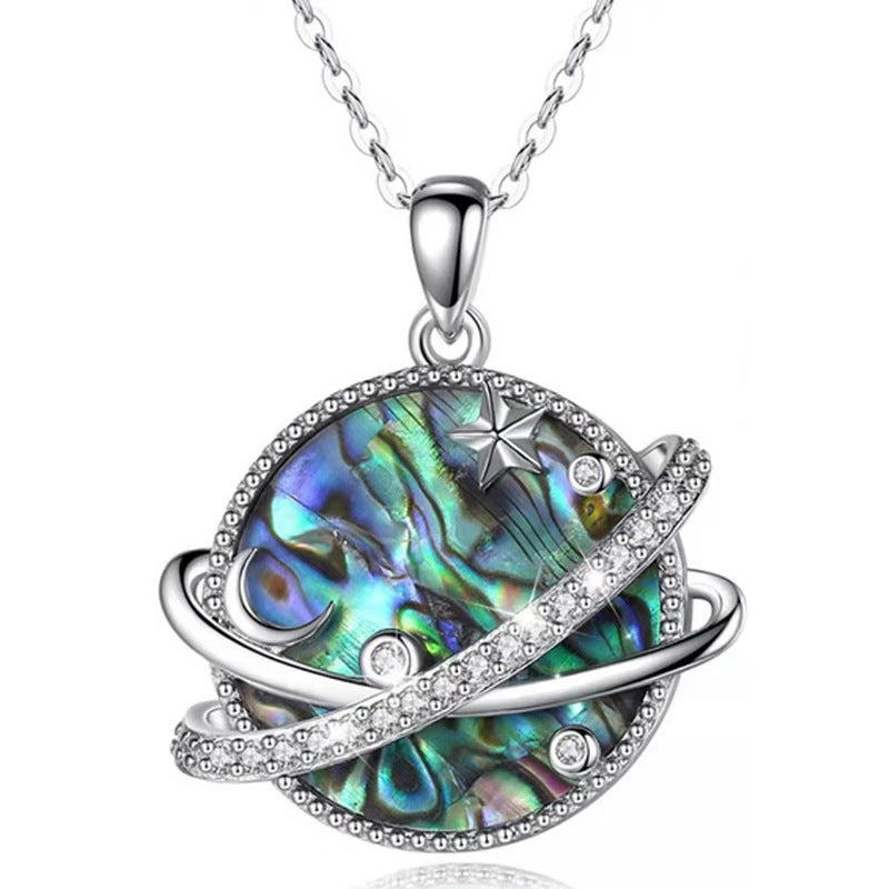 Magic Planet shell pendant necklace N118