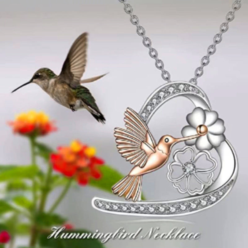 Daisy bird pendant necklace N122