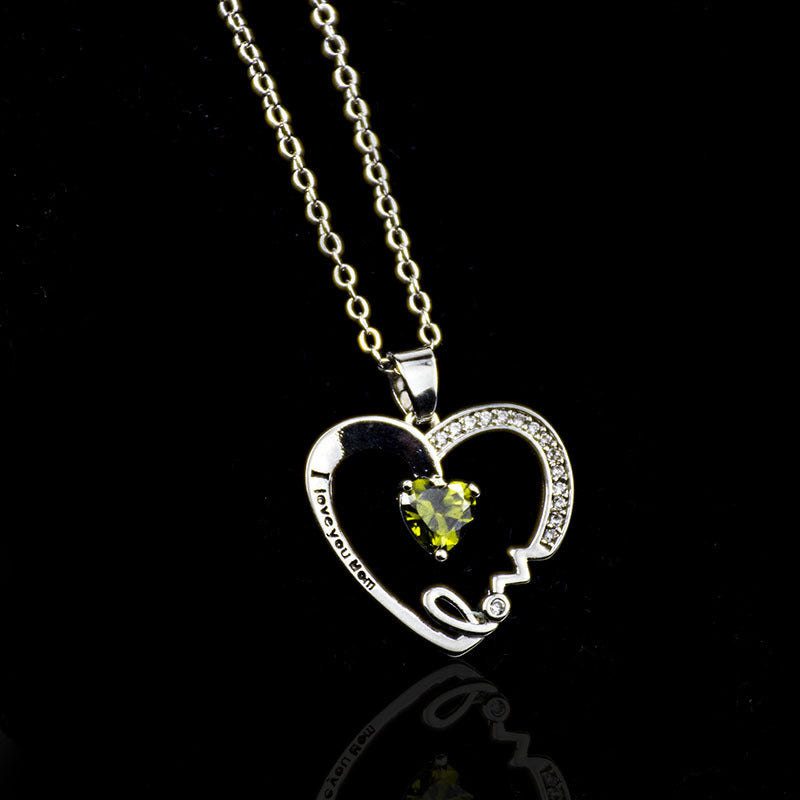 Peach heart necklace N163