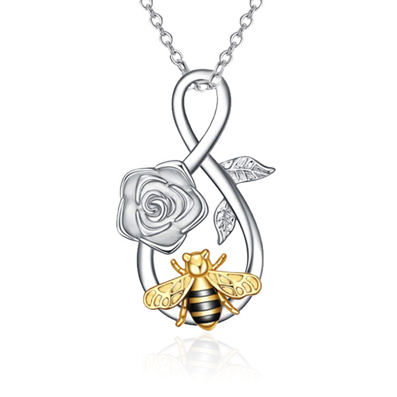 Rose bee necklace N143