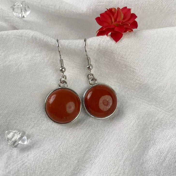 red agate earrings E138