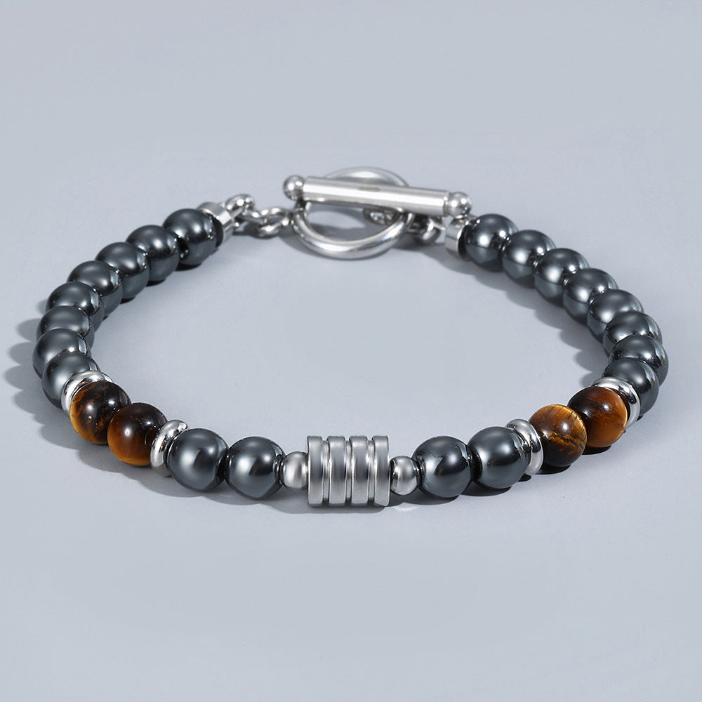 OT Buckle Tiger Eye Men's Fashion stainless steel Hip Hop Bracelet #B182-B191