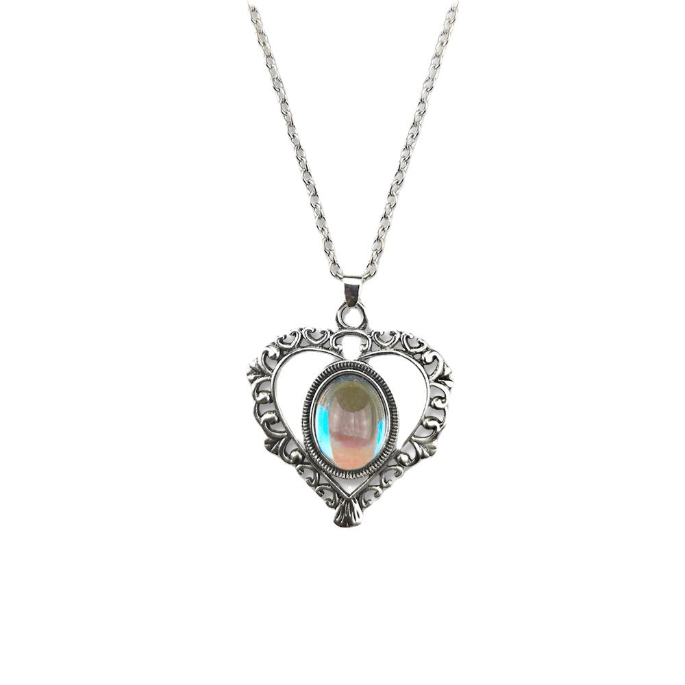 Moonstone love pendant necklace N114