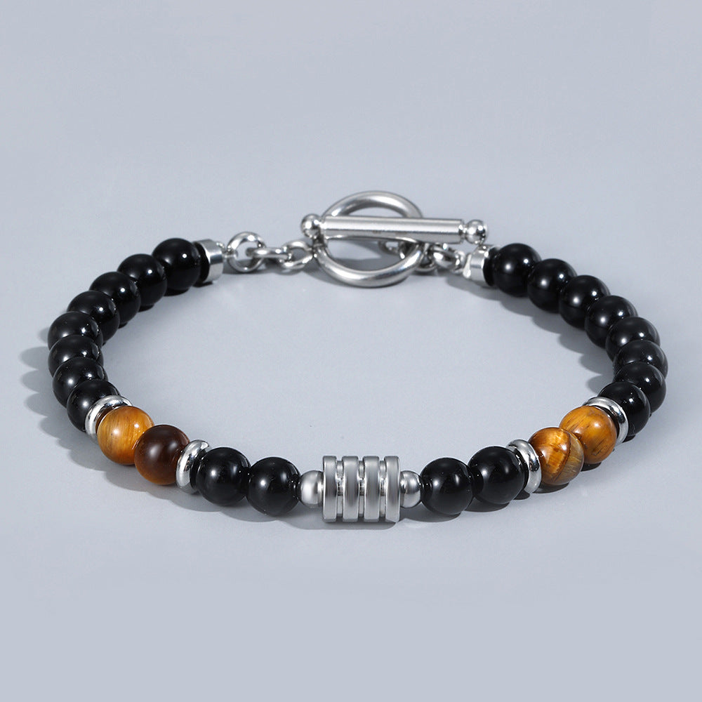 OT Buckle Tiger Eye Men's Fashion stainless steel Hip Hop Bracelet #B182-B191