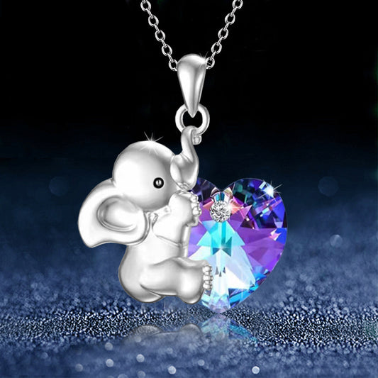 baby elephant holds a necklace of love N170