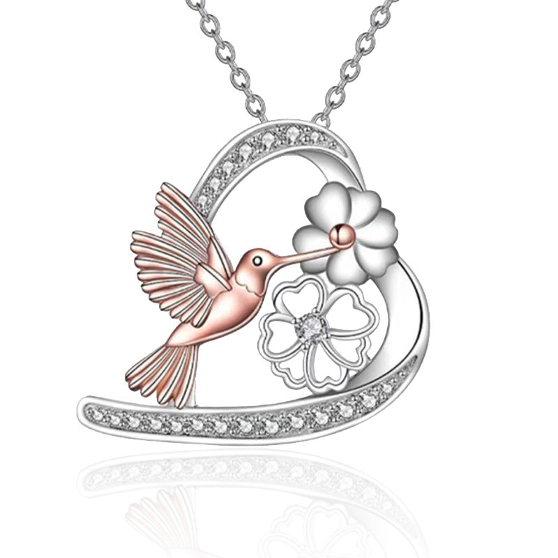 Daisy bird pendant necklace N122