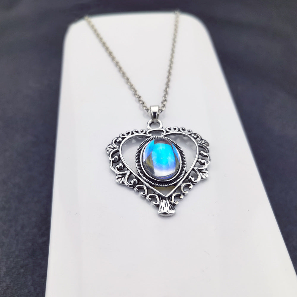 Moonstone love pendant necklace N114