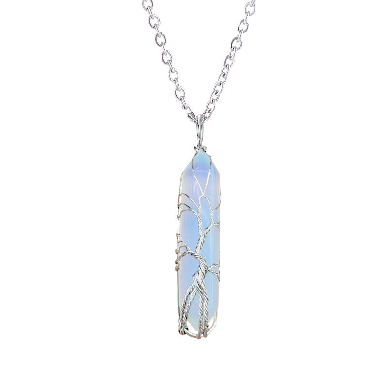 Natural Crystal Stone Pendant Fortune Tree Pendant #P039-P045