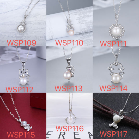 S925 sterling silver pearl pendant setting (default no pearl) wsp109-117