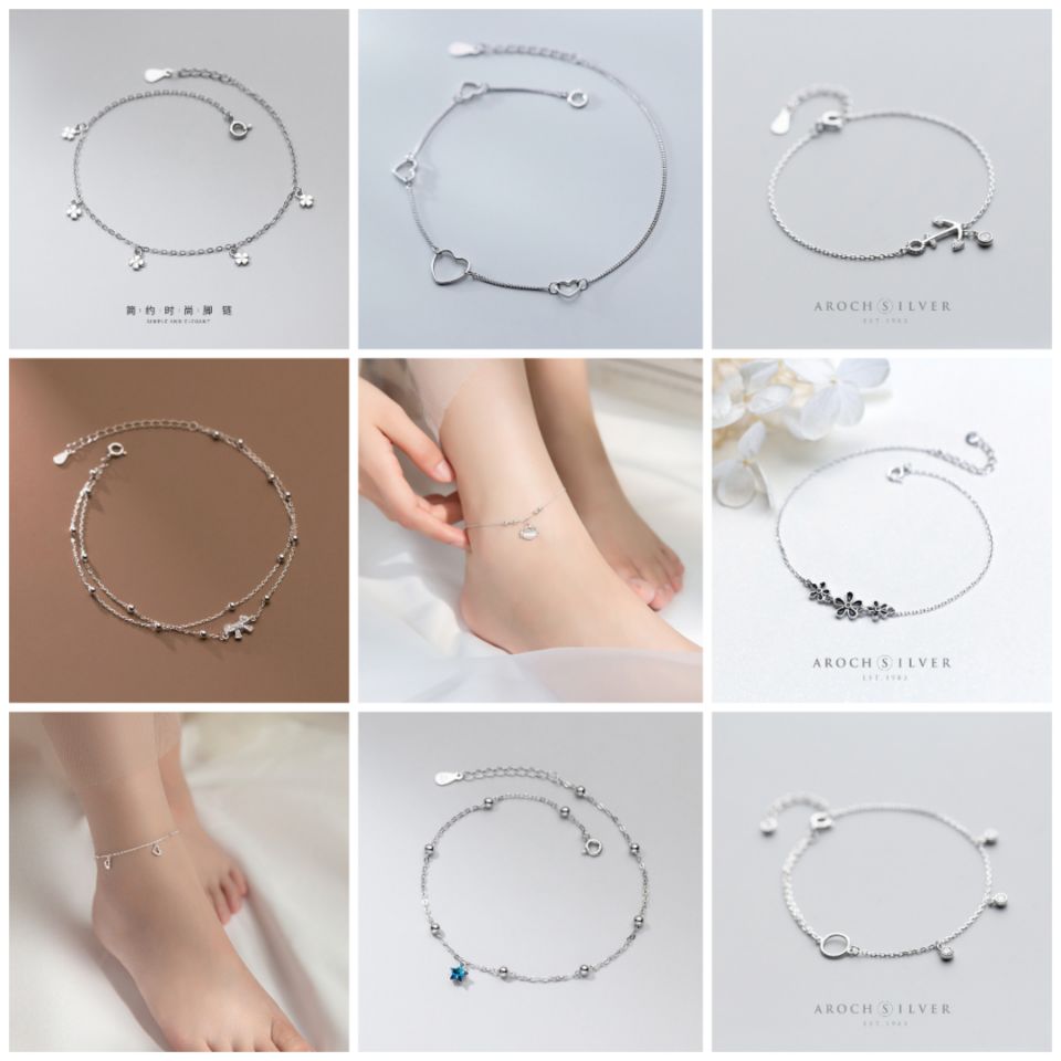 S925 Sterling Silver Anklets ALA037-045