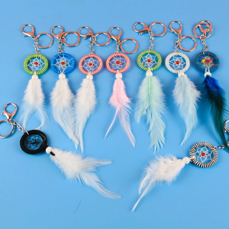 feather dream cather keychain on sale