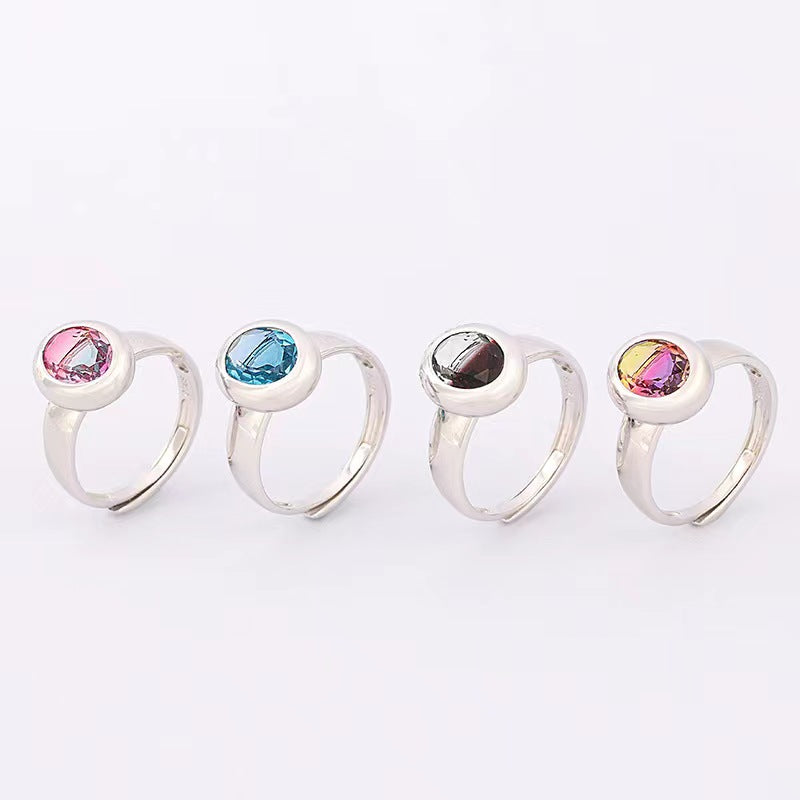 S925 sterling silver gem ring SSG706-709