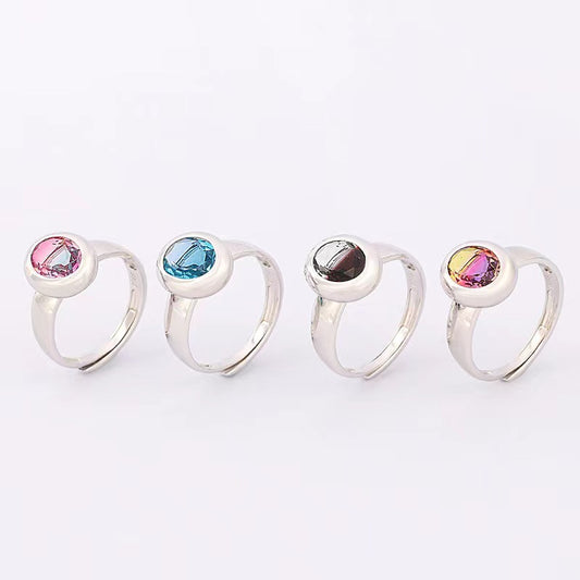 S925 sterling silver gem ring SSG706-709