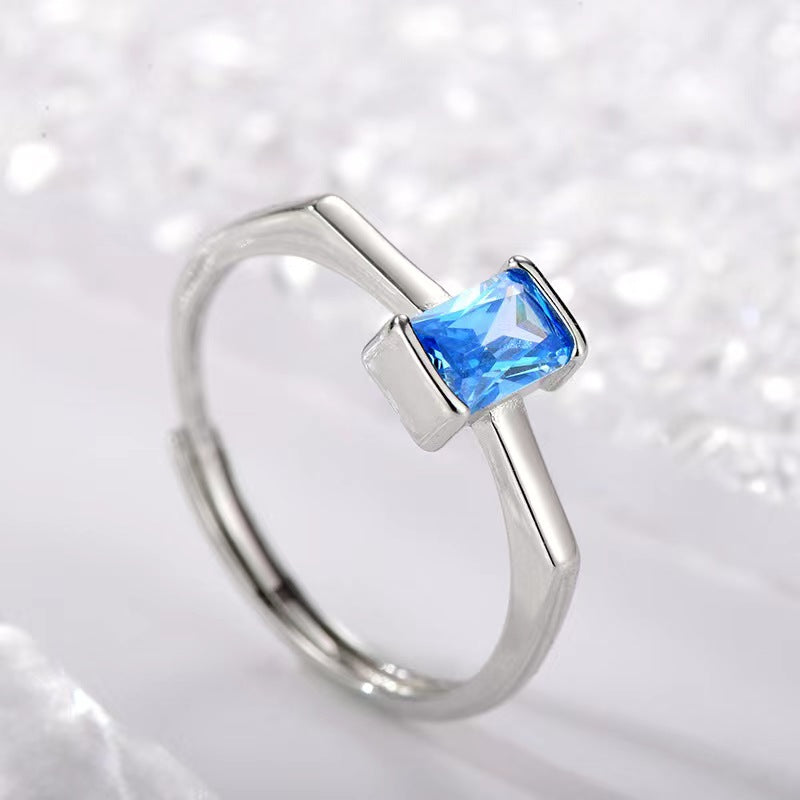 S925 sterling silver gem ring SYR037-045