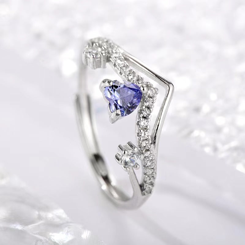 S925 sterling silver gem ring SYR028-036