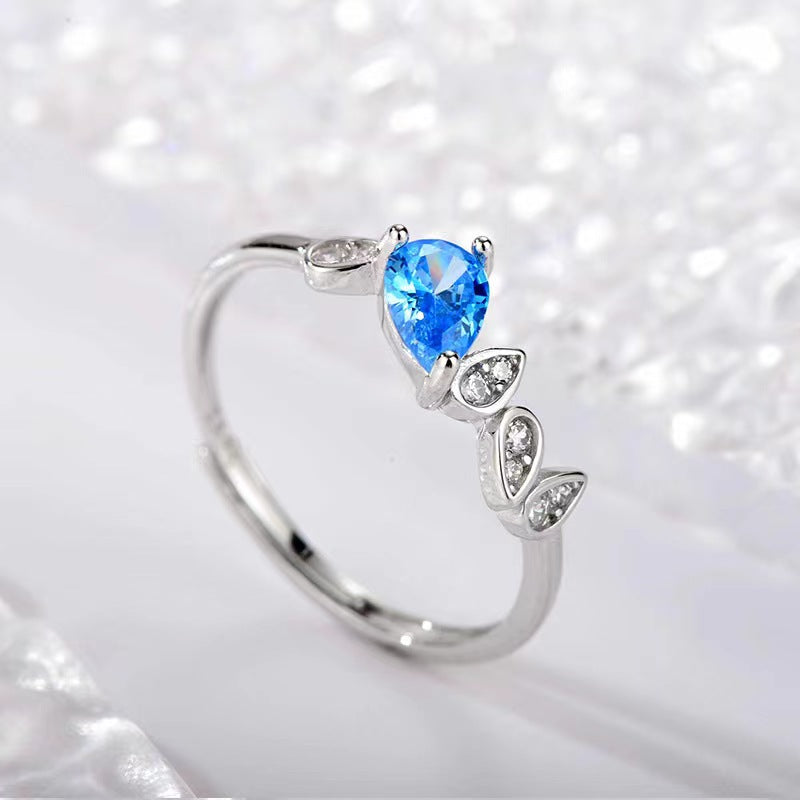 S925 sterling silver gem ring SYR028-036