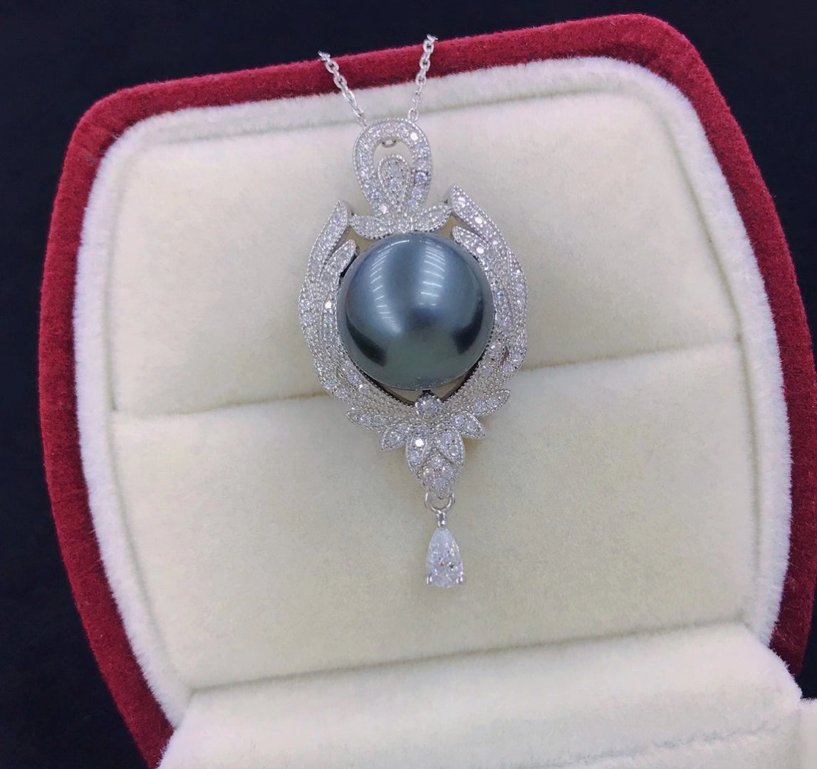 sterling silver S925 pearl pendant setting  SDP001-009 (no  pearl)