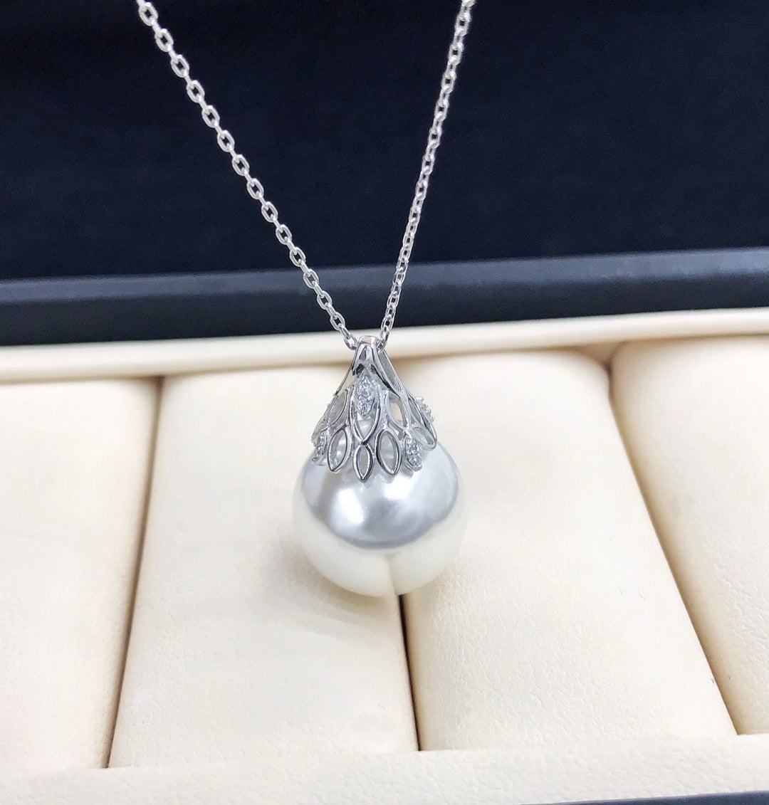 sterling silver S925 pearl pendant setting  SDP001-009 (no  pearl)