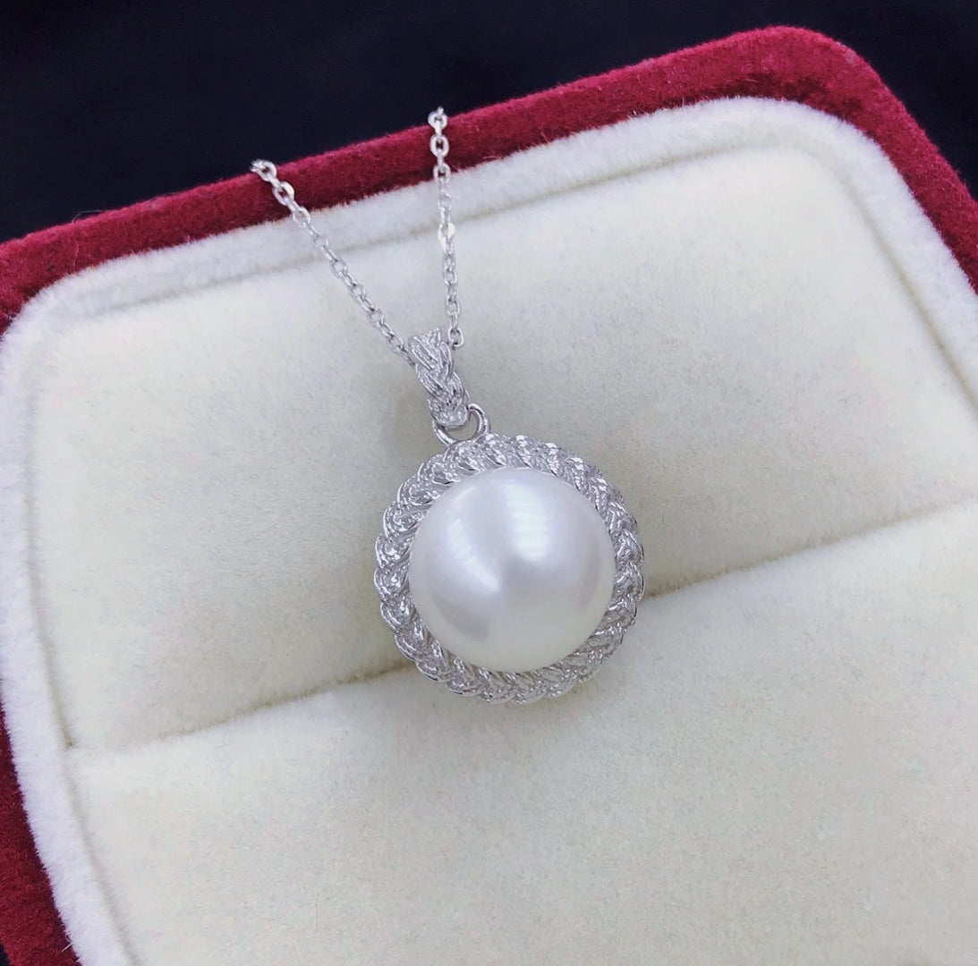 sterling silver S925 pearl pendant setting  SDP010-018 (no  pearl)