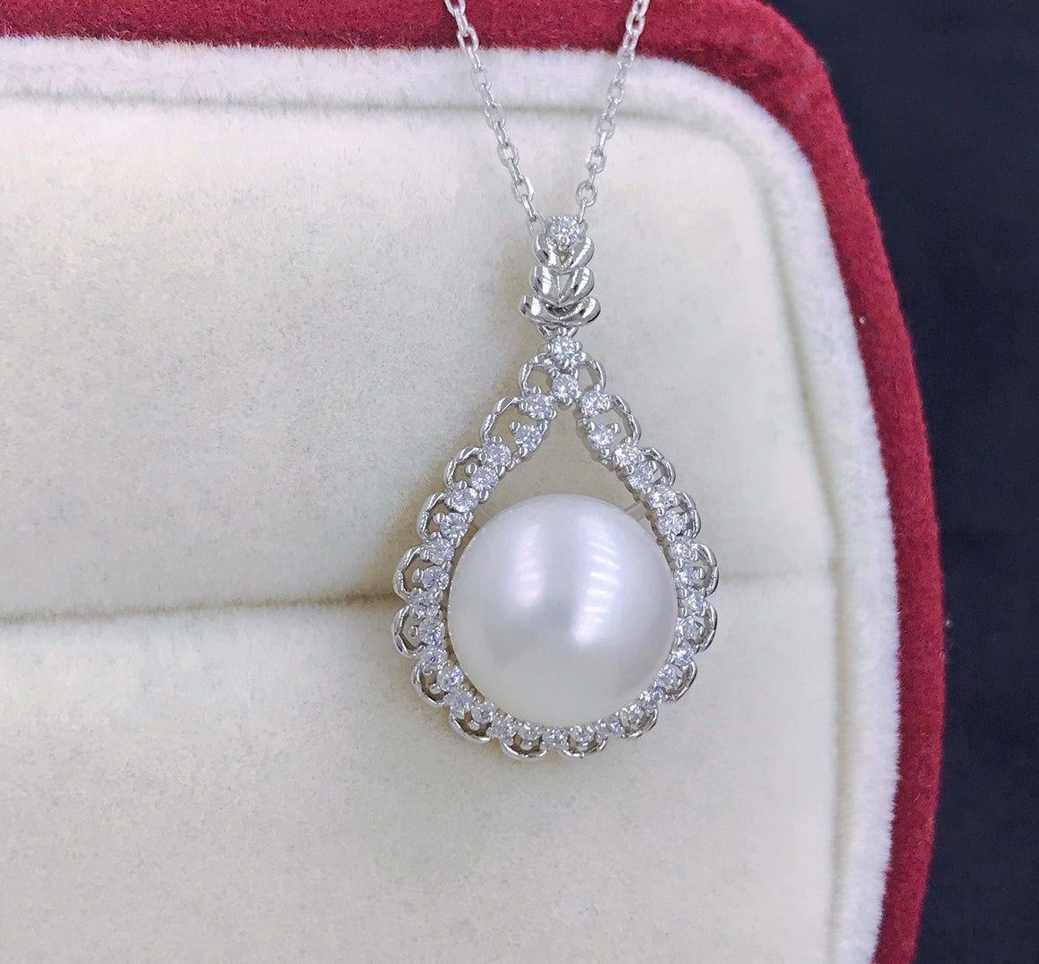 sterling silver S925 pearl pendant setting  SDP010-018 (no  pearl)