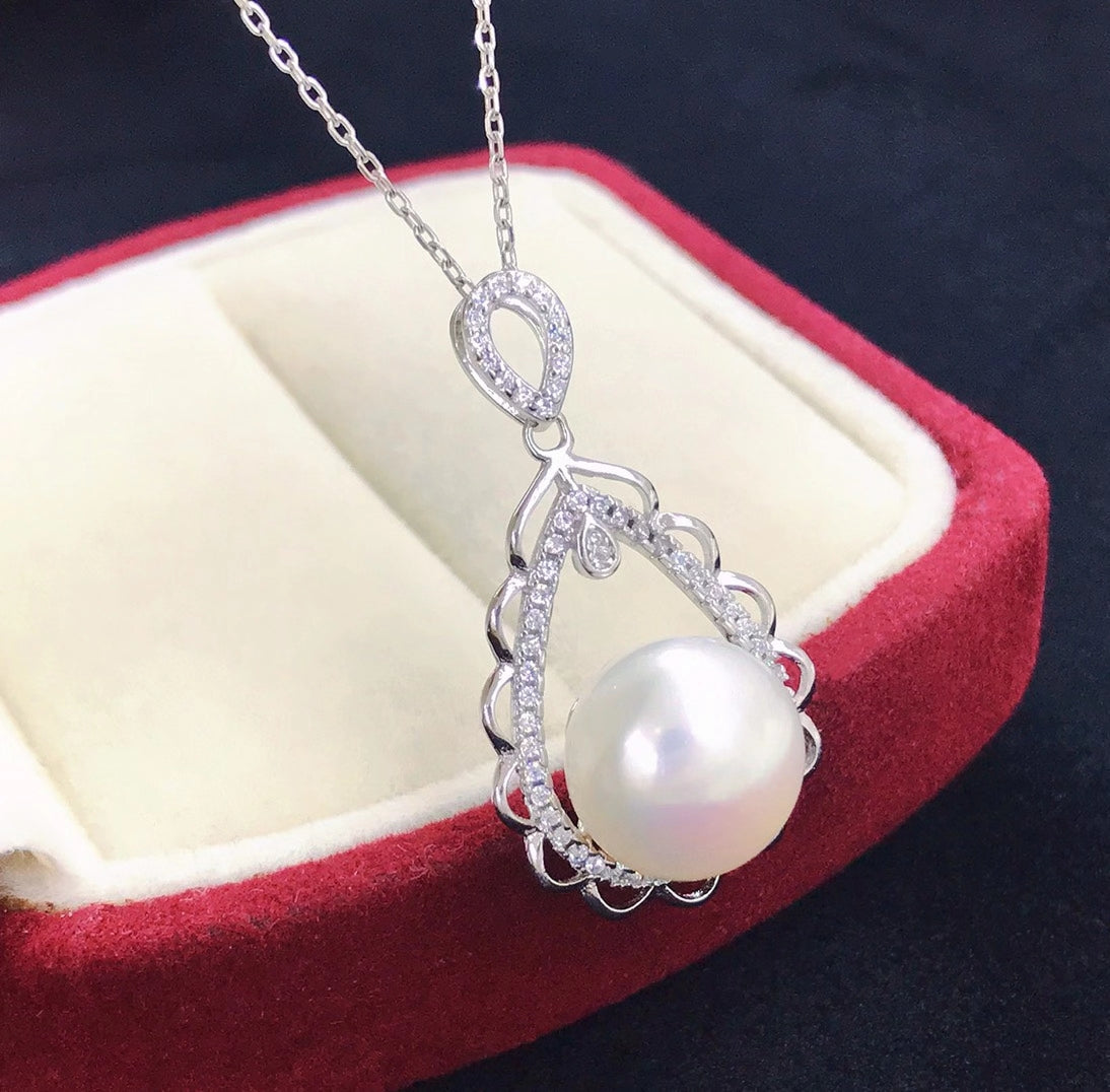 sterling silver S925 pearl pendant setting  SDP010-018 (no  pearl)