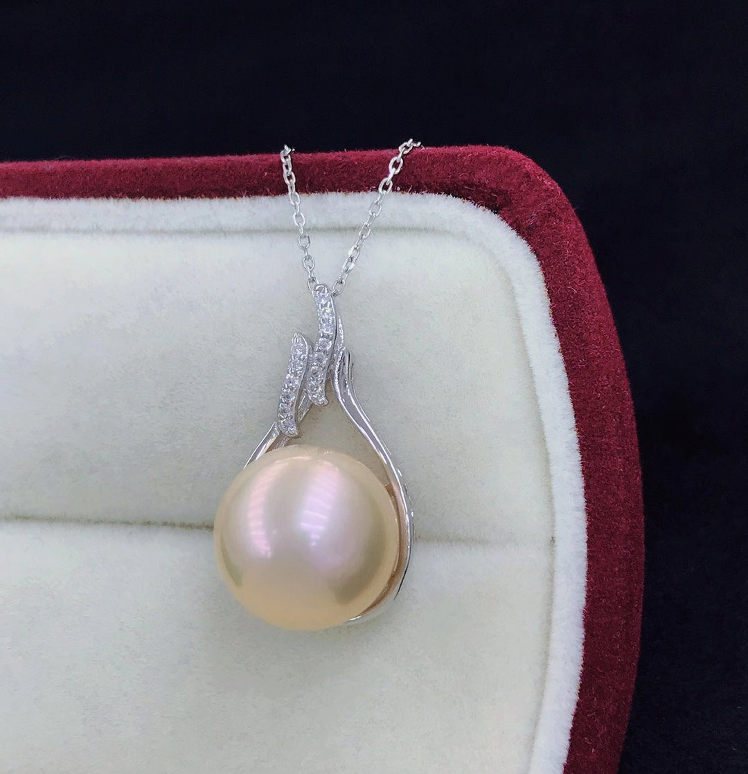 sterling silver S925 pearl pendant setting  SDP010-018 (no  pearl)