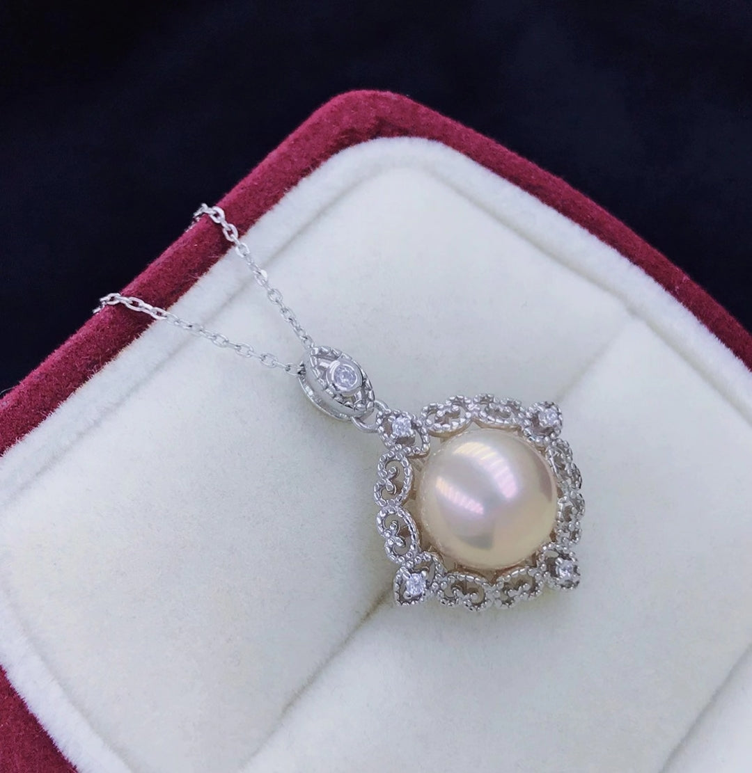 sterling silver S925 pearl pendant setting  SDP010-018 (no  pearl)