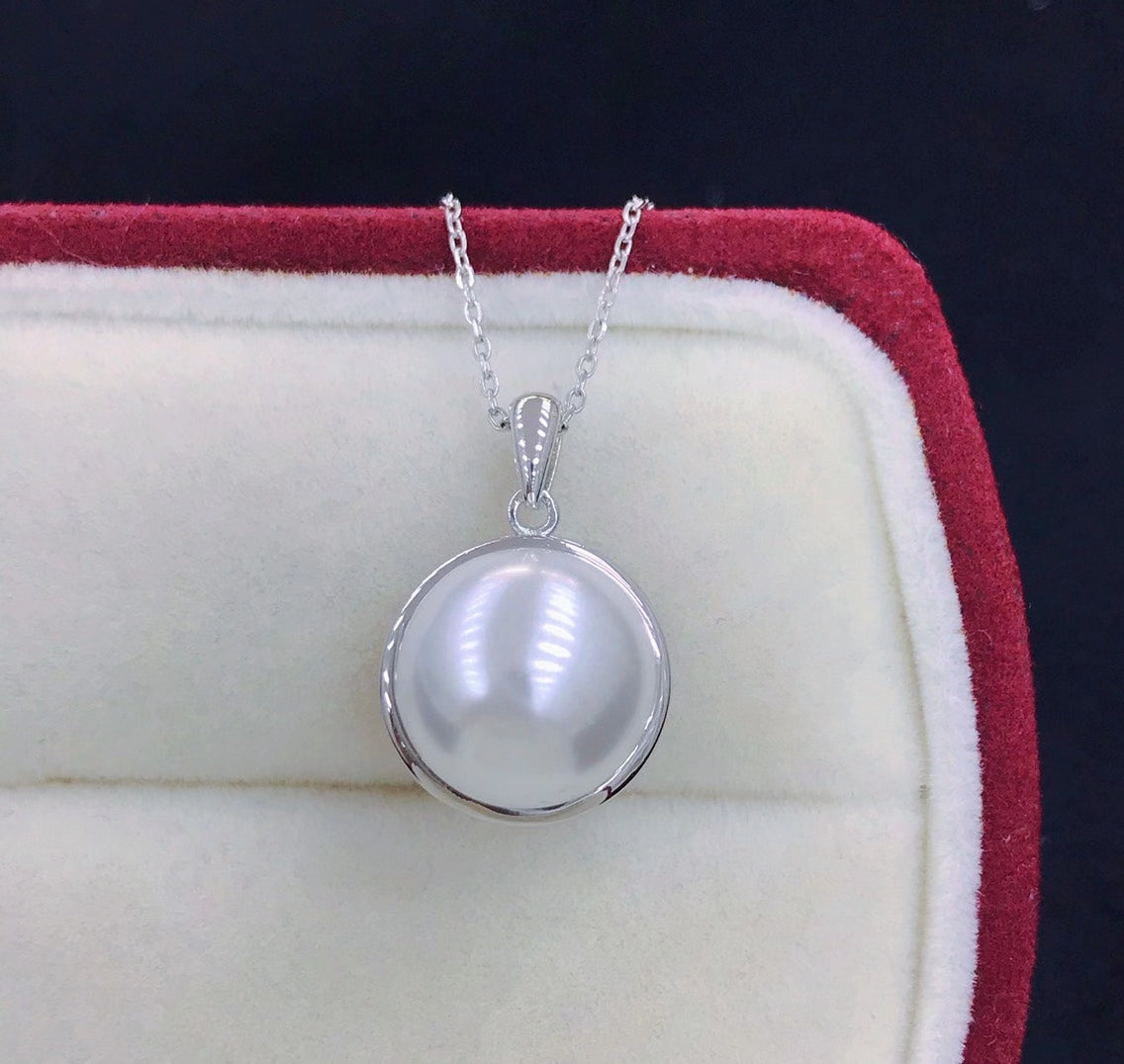 sterling silver S925 pearl pendant setting  SDP010-018 (no  pearl)