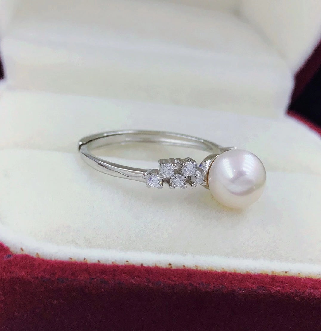 sterling silver S925 pearl ring setting  SDR001-009