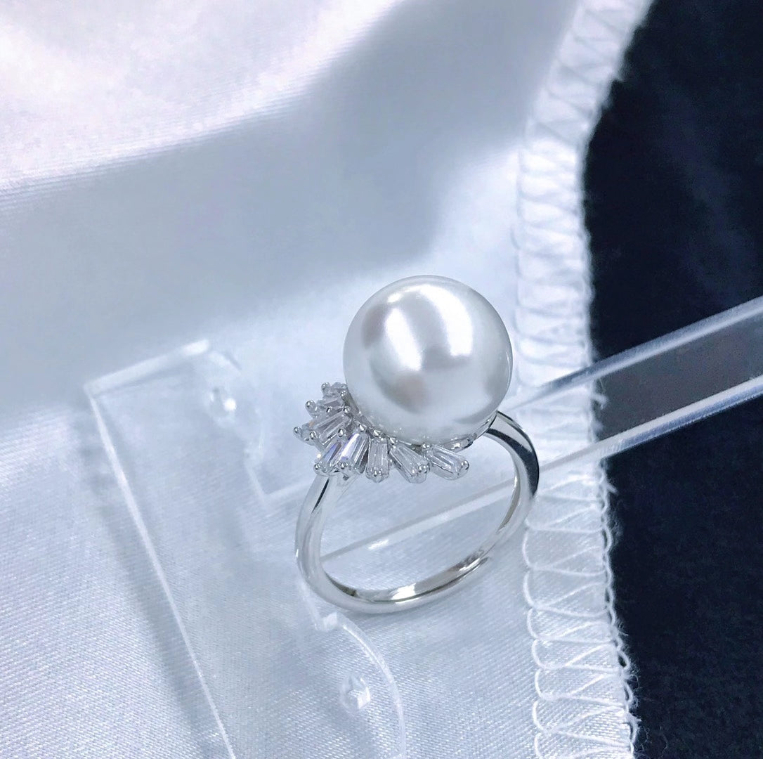 sterling silver S925 pearl ring setting  SDR019-027