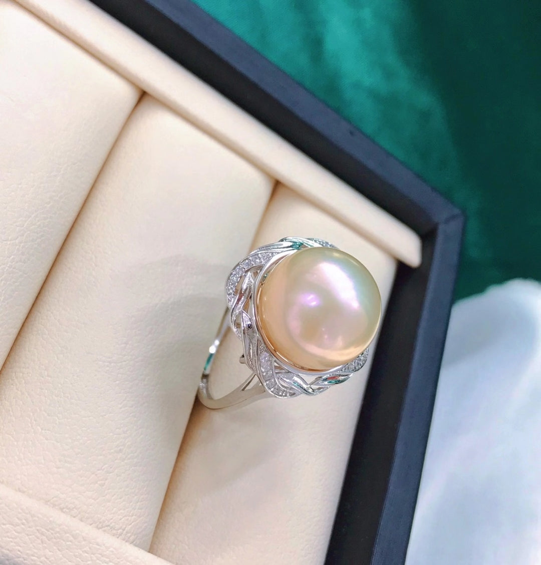 sterling silver S925 pearl ring setting  SDR028-036