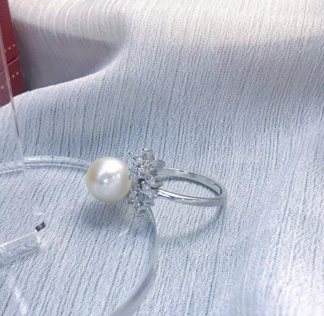 sterling silver S925 pearl ring setting  SDR037-045