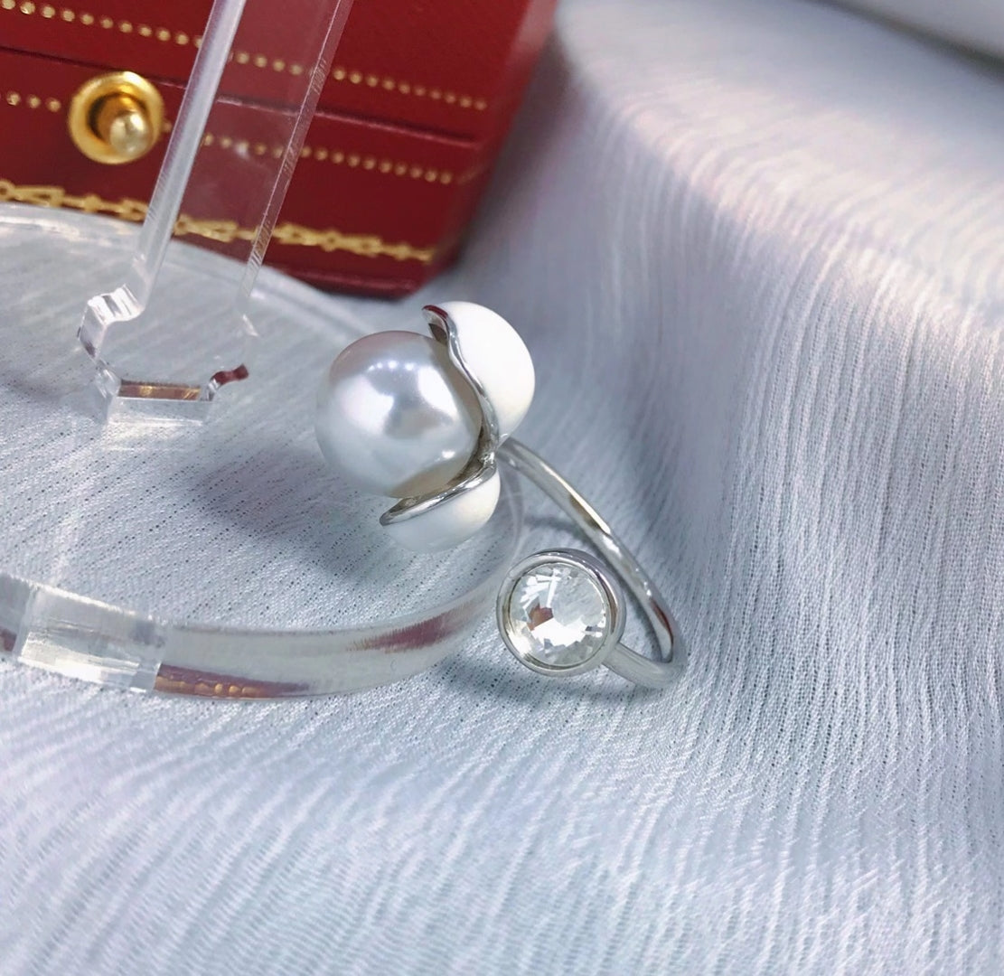 sterling silver S925 pearl ring setting  SDR037-045