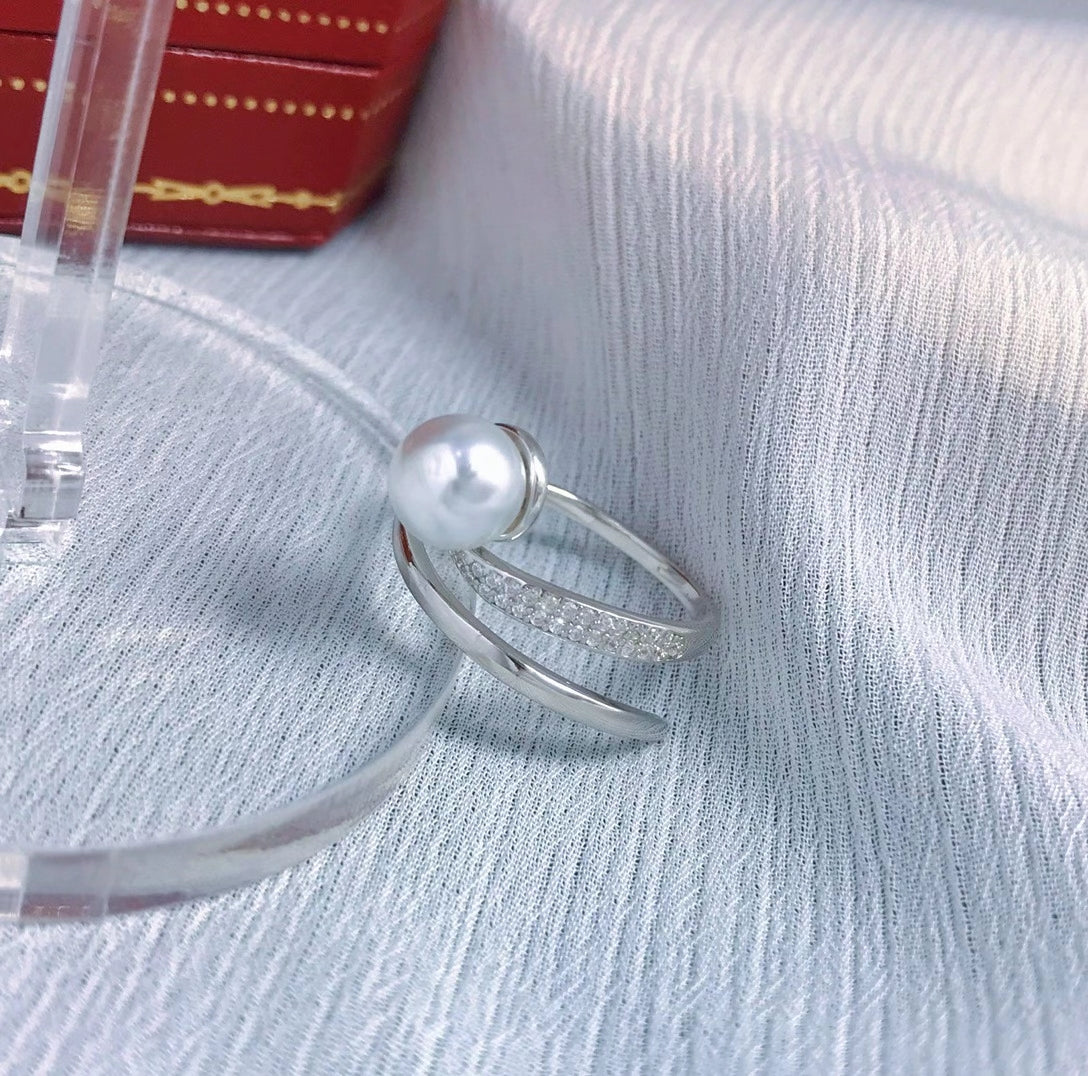 sterling silver S925 pearl ring setting  SDR046-054