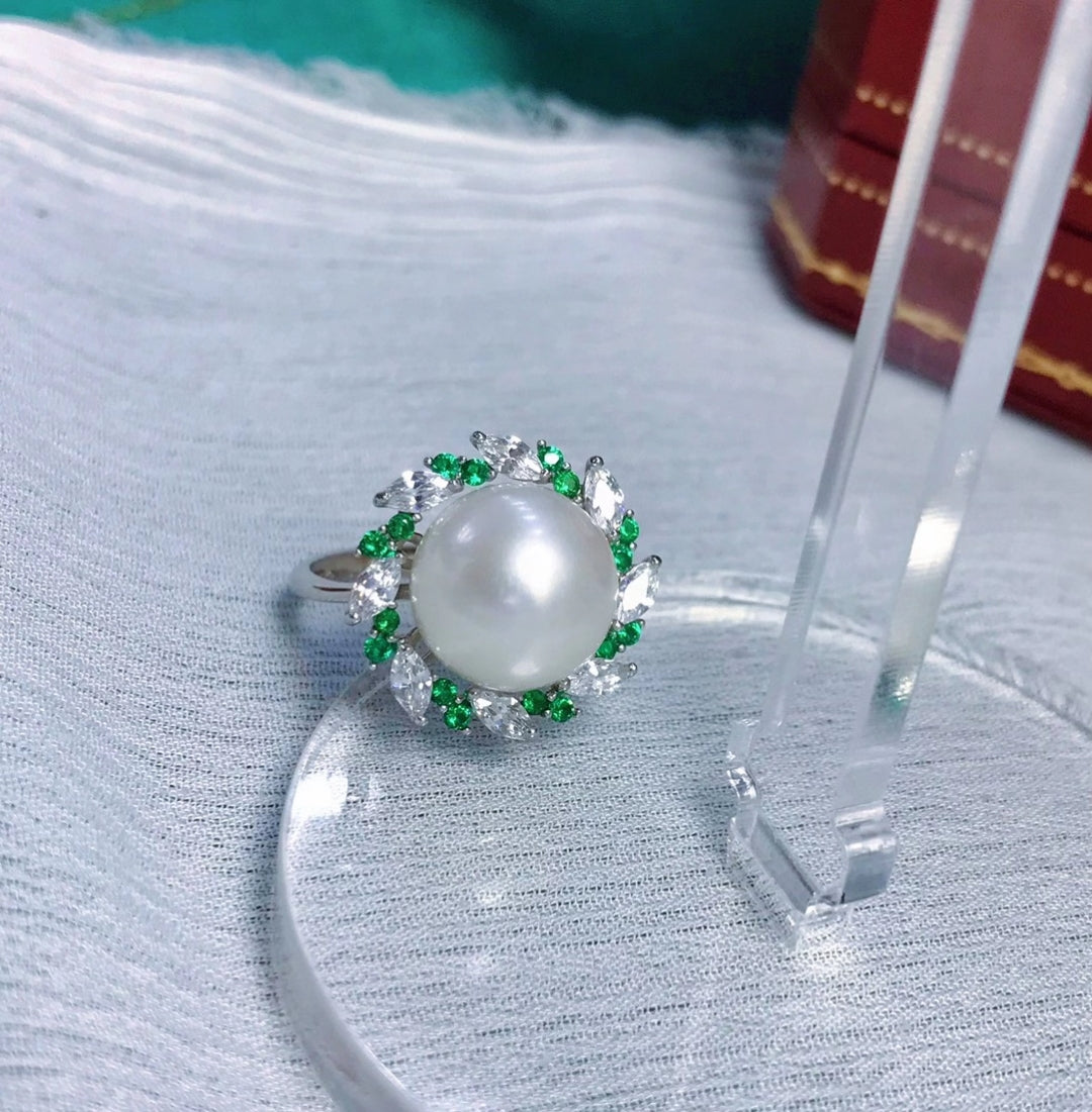 sterling silver S925 pearl ring setting  SDR046-054