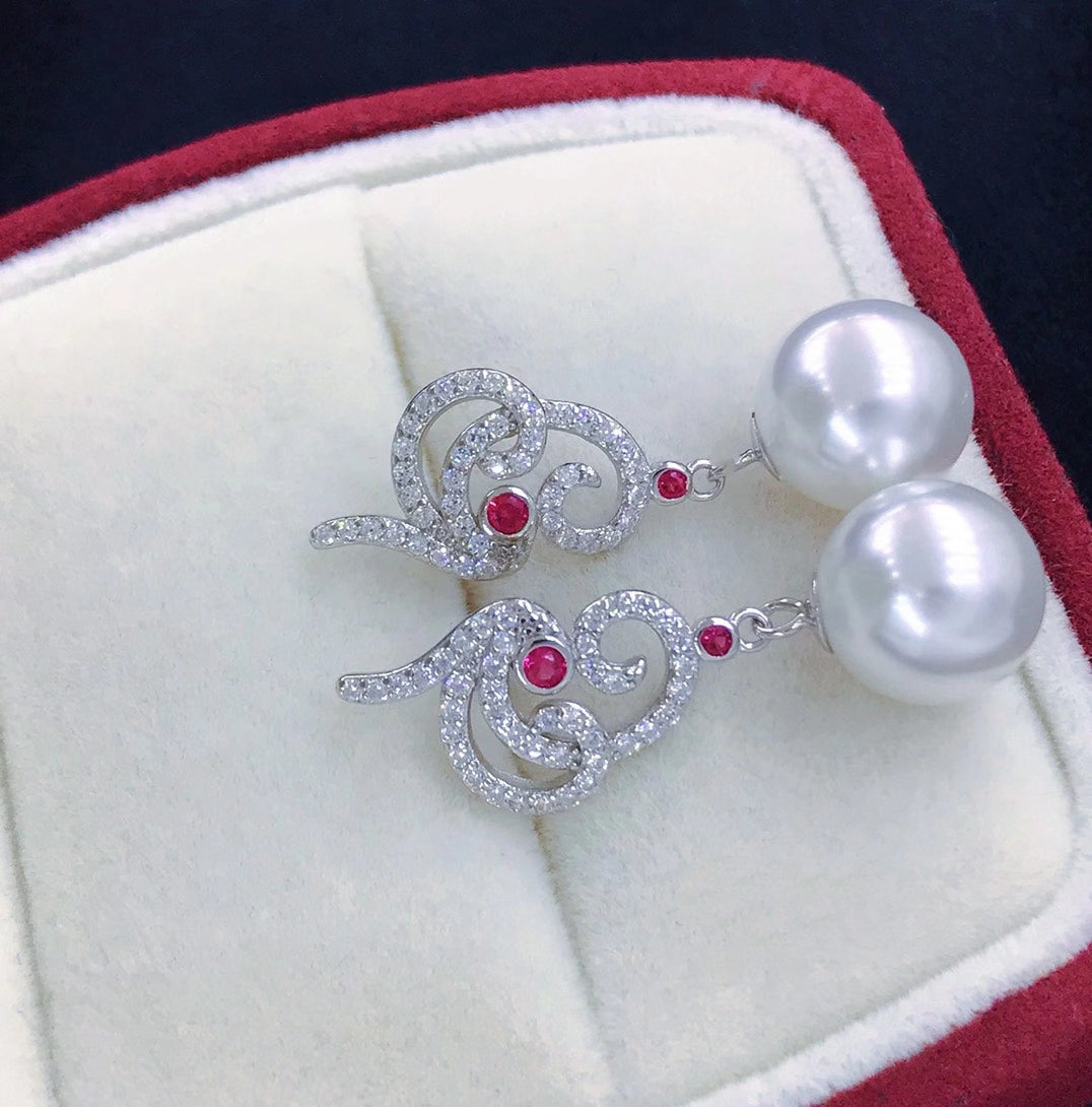 sterling silver S925 pearl earring setting  SDE001-009