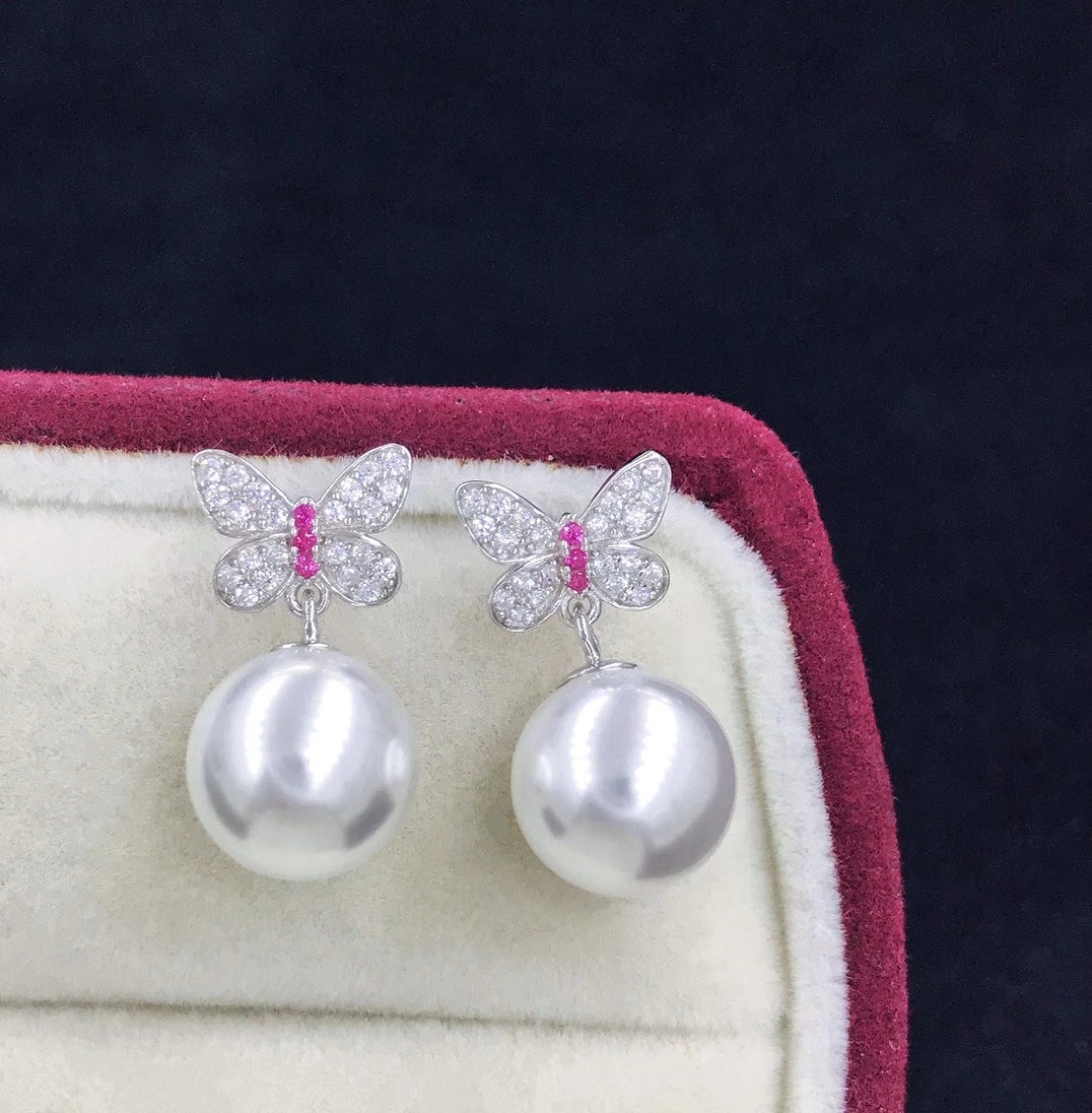 sterling silver S925 pearl earring setting  SDE010-018