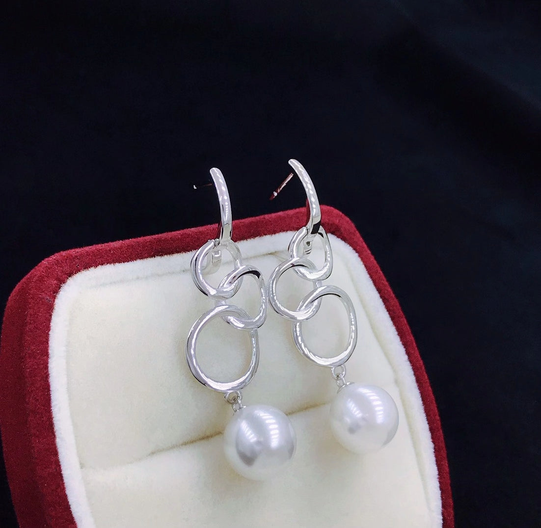 sterling silver S925 pearl earring setting  SDE019-027