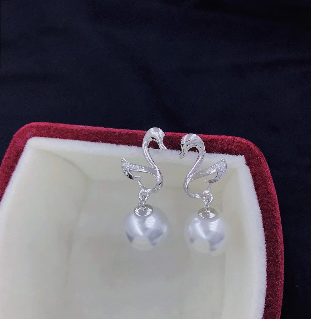 sterling silver S925 pearl earring setting  SDE019-027