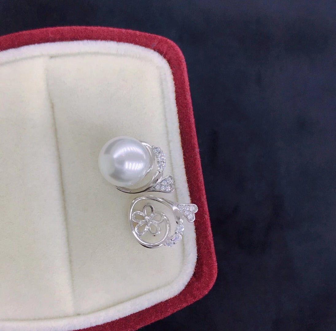 sterling silver S925 pearl earring setting  SDE028-036