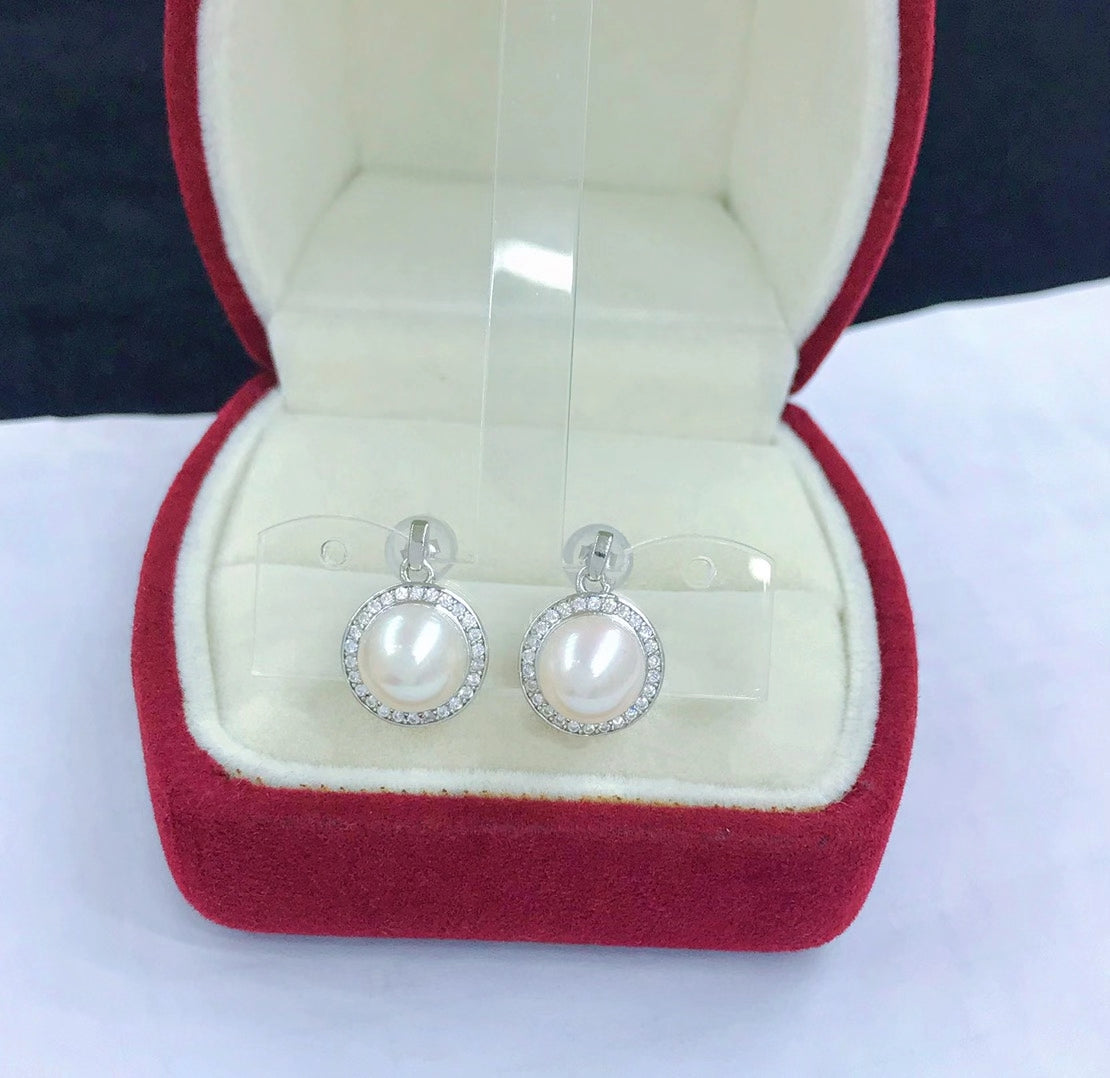 sterling silver S925 pearl earring setting  SDE037-045