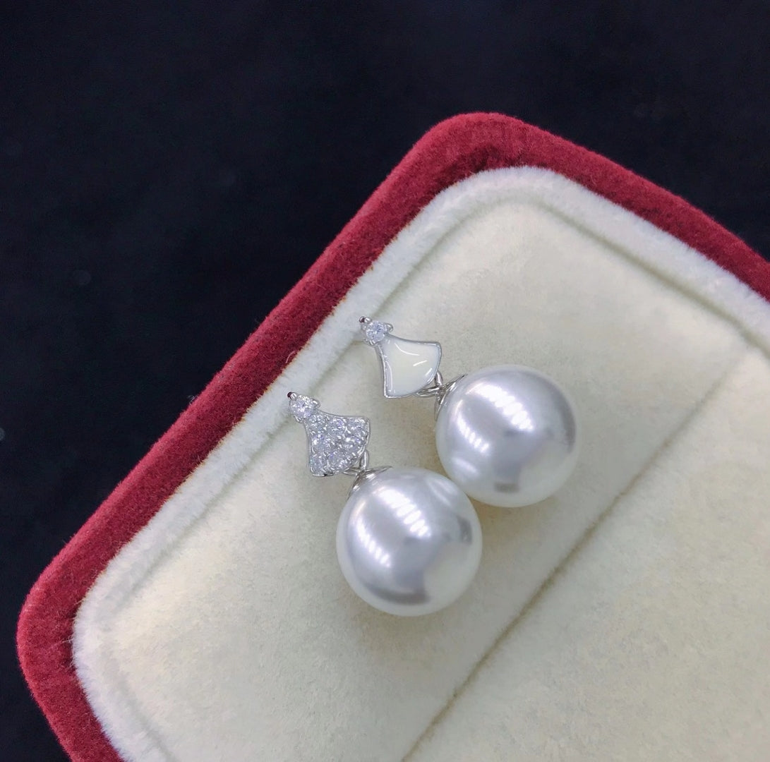 sterling silver S925 pearl earring setting  SDE037-045